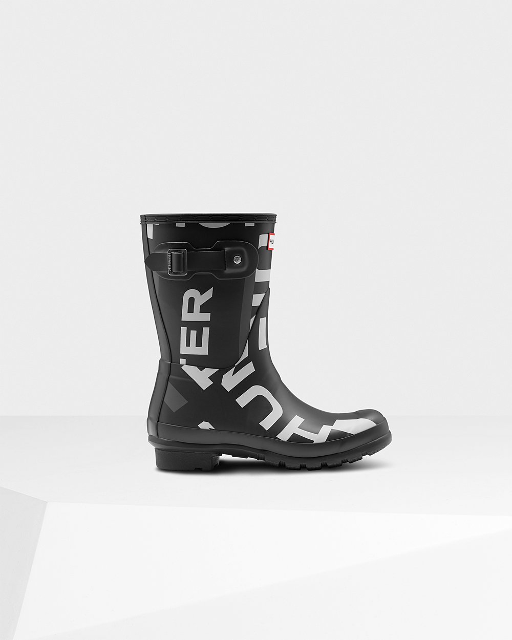 Women Hunter Original Exploded Logo | Short Rain Boots Black | NZ-41753-GZYP